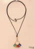 Boho Necklace, Red 7 Color Chakra Pendantn
